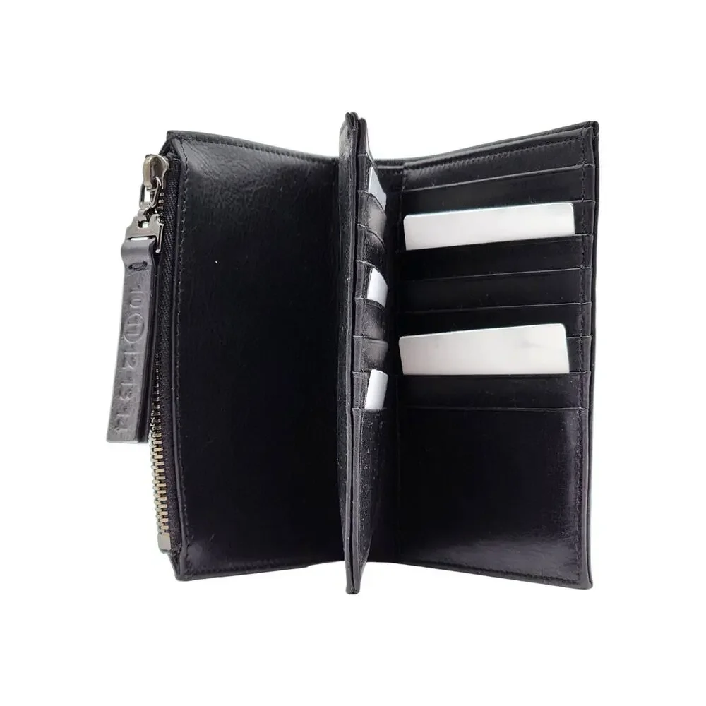 Maison Margiela Line 11 Leather Bifold Wallet Black - New